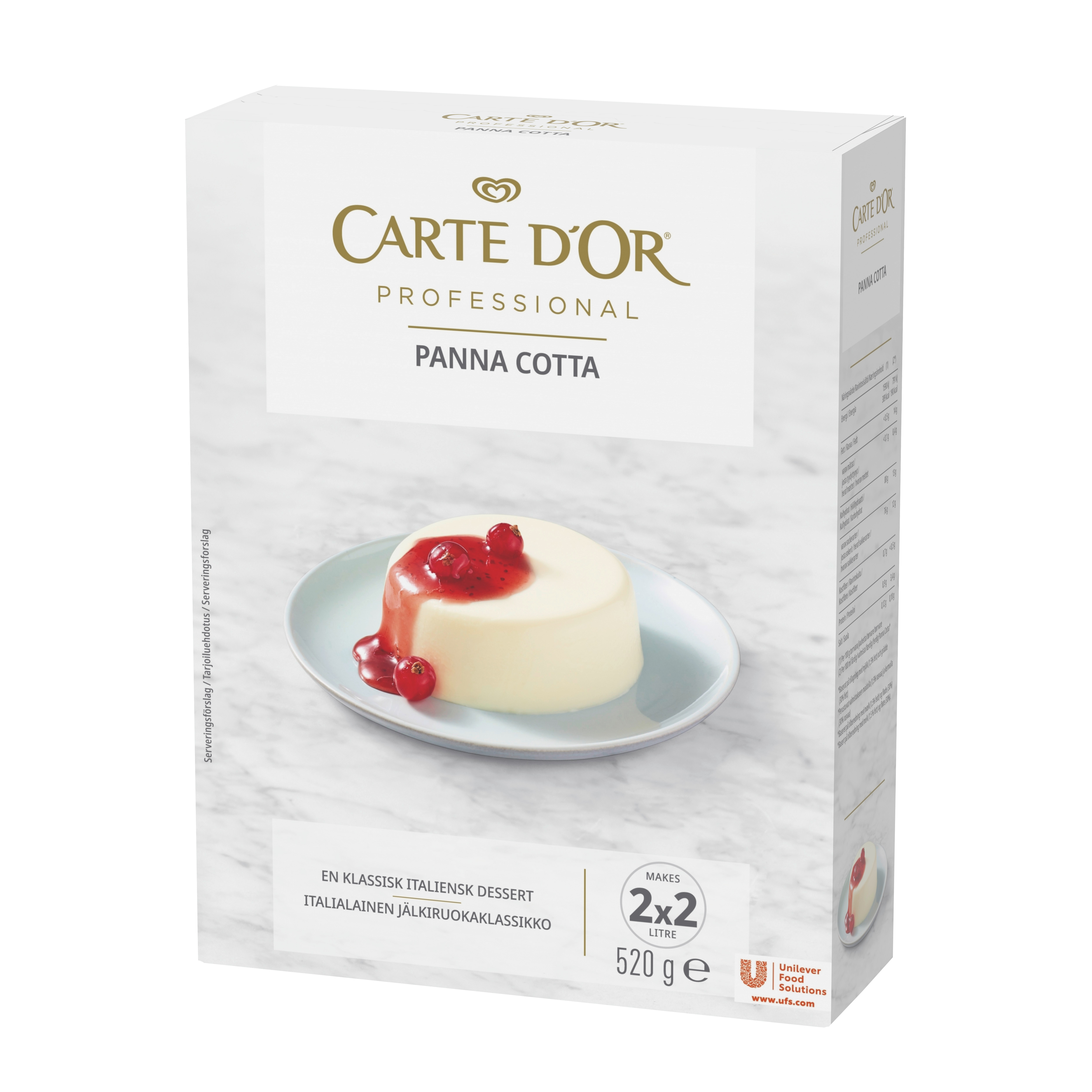 Carte d'Or Panna Cotta (48 portioner) 2 x 0,26 kg / 2 x 2 L - 